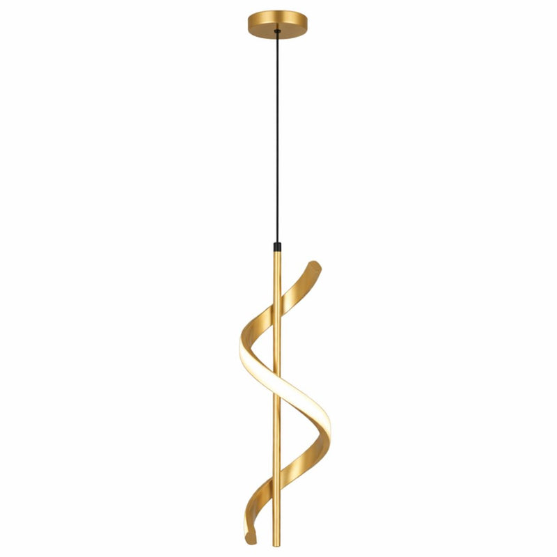Gold Spiral LED Pendant Light
