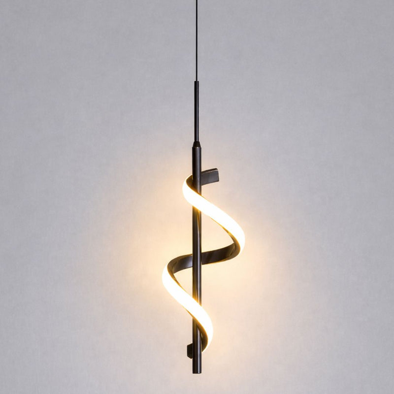Black Spiral LED Pendant Light