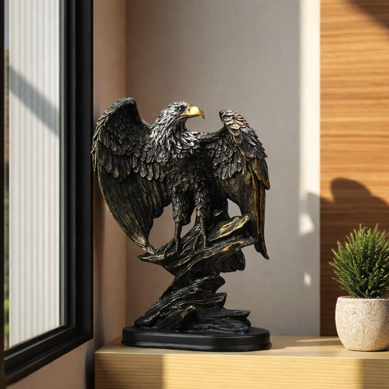 Nordic Eagle Sculpture – 9.84 x 7.48 in Modern Decorative Statue