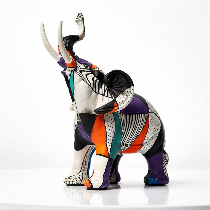 Mosaic Painted Elephant Sculpture