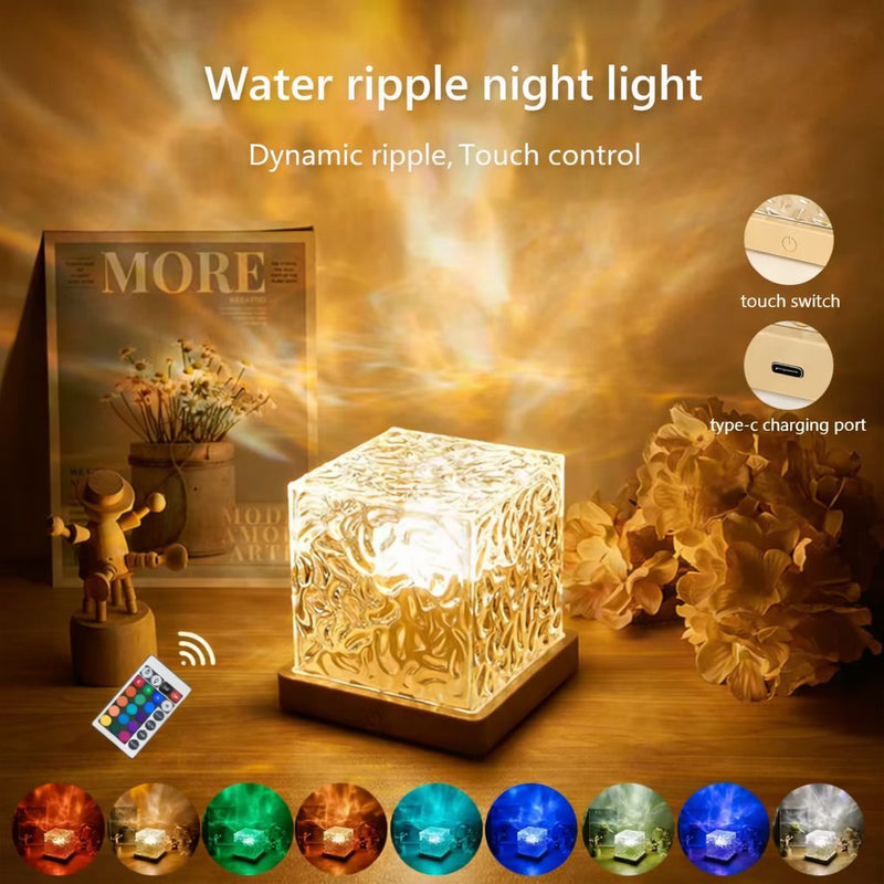 Ripple Glow Cube Table Lamp