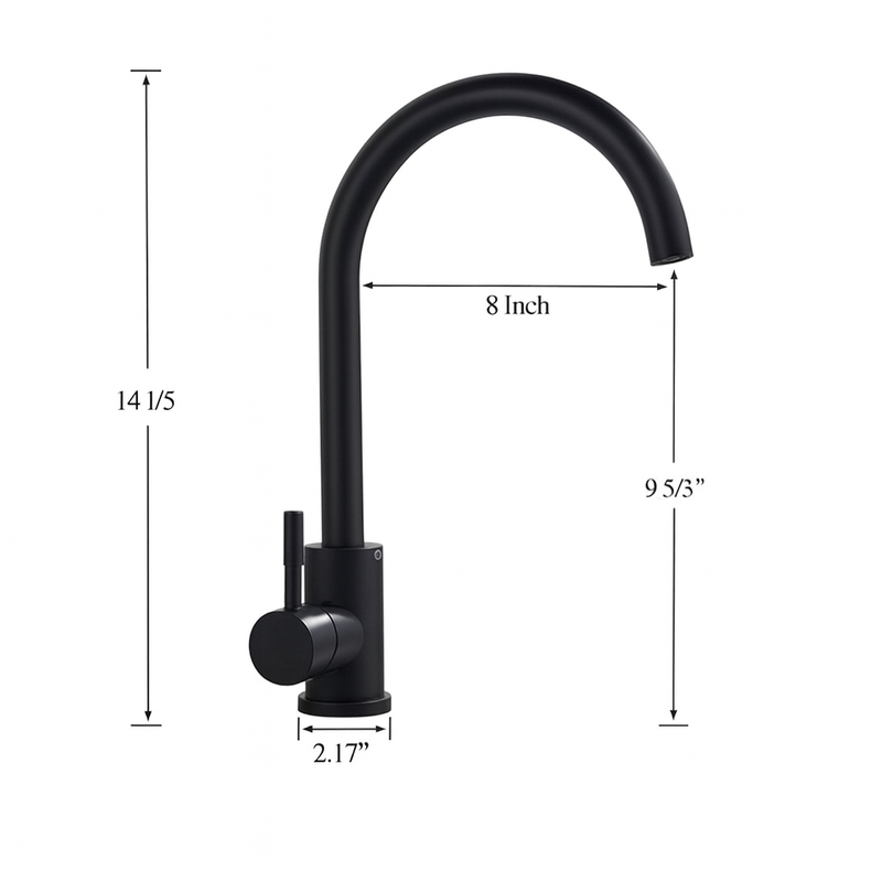 High Arc Swivel Faucet – Single Handle Hot & Cold Water
