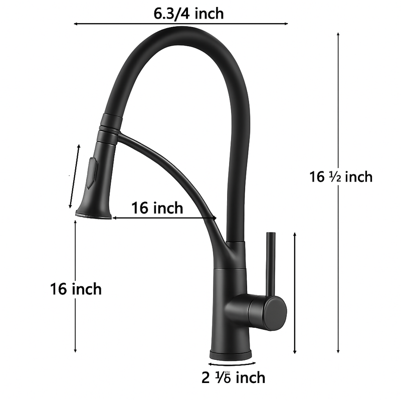 Chrome Pull Down Faucet – Flexible Movable Spout