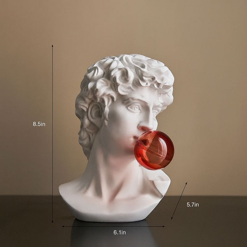 Creative Greek Michelangelo David Bubblegum Sculpture