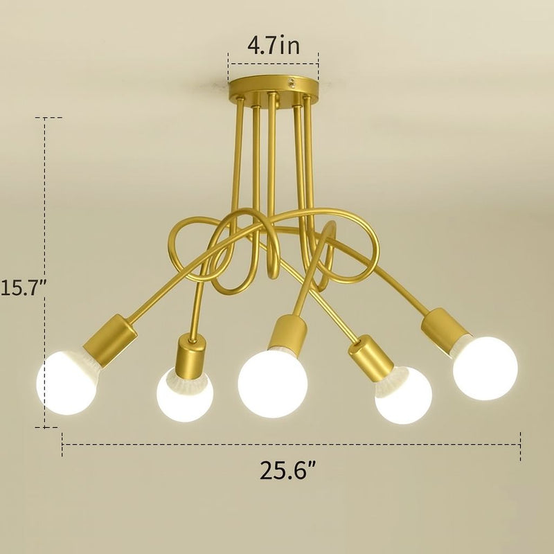 Sputnik Interlaced Ceiling Light – Modern Chandelier with 3 or 5 Arms