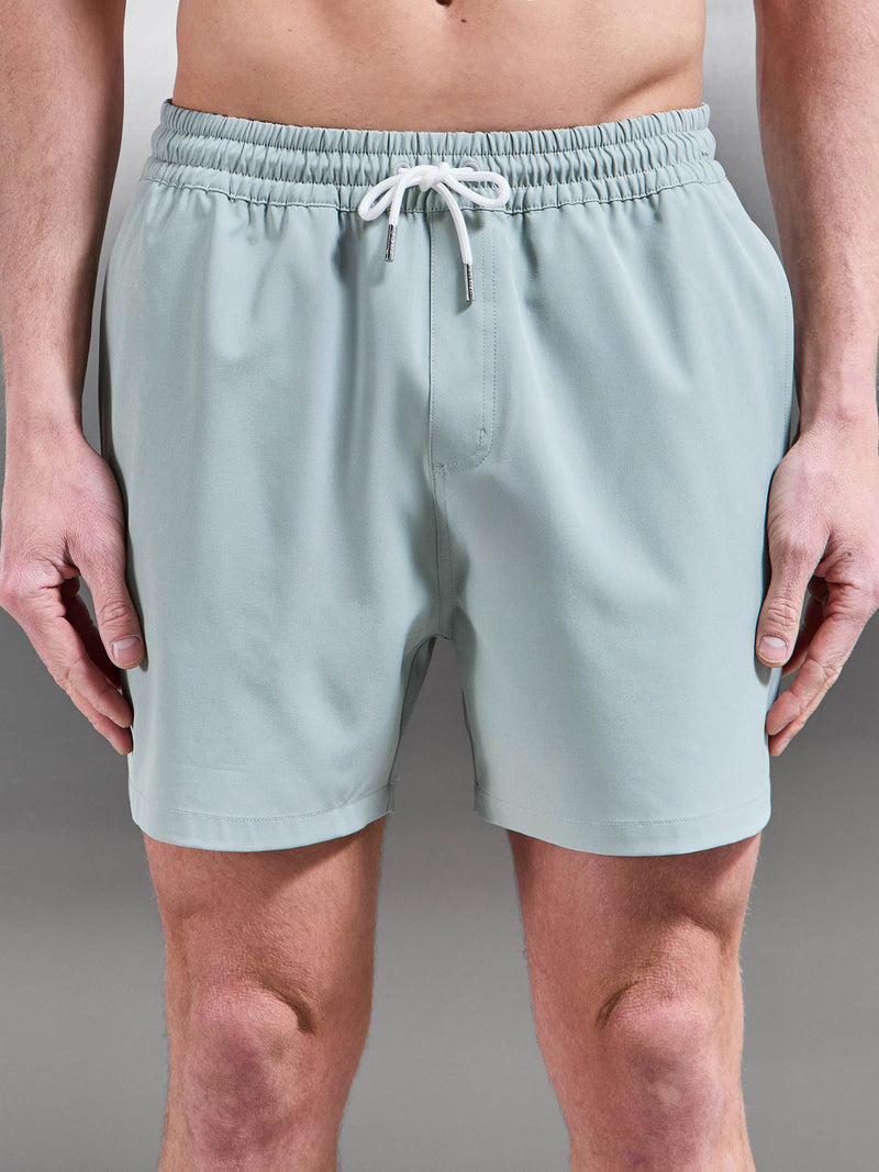 Essential Drawstring Swim Short in Light Sage