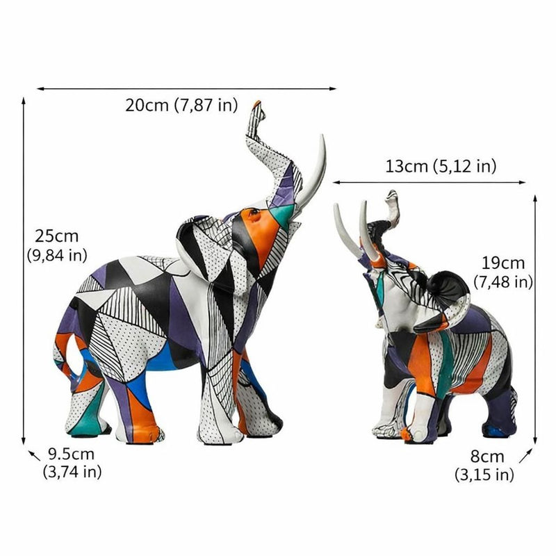 Mosaic Painted Elephant Sculpture
