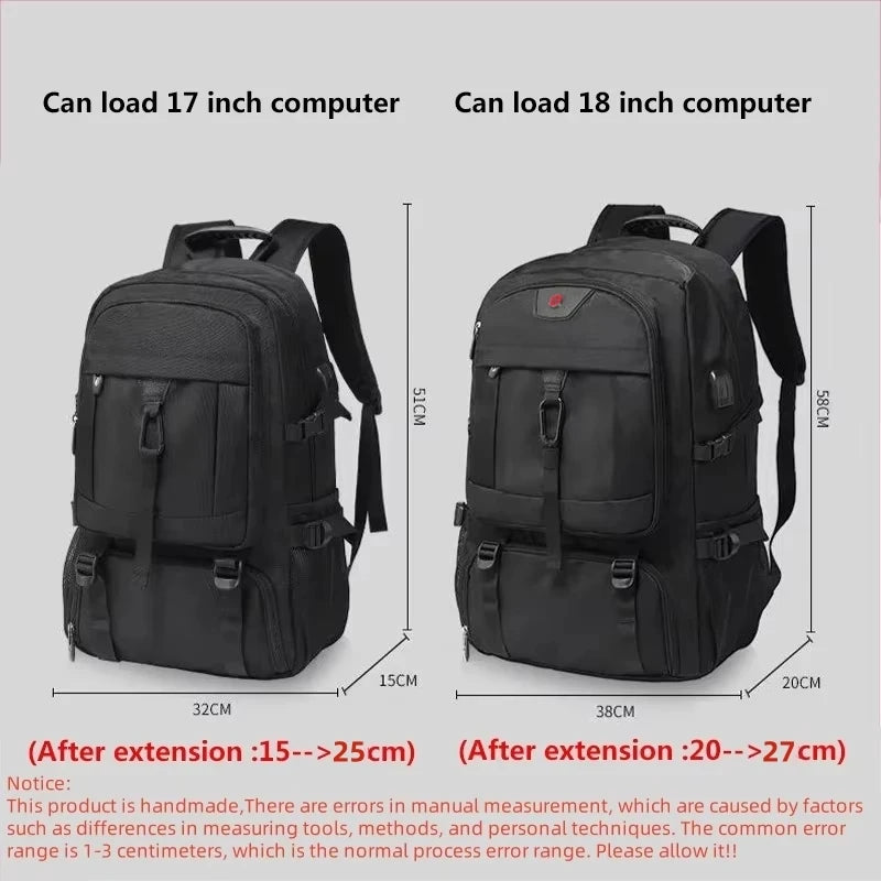 50L/80L Large Travel Backpack – Waterproof, Shoe Compartment & Sports Bag