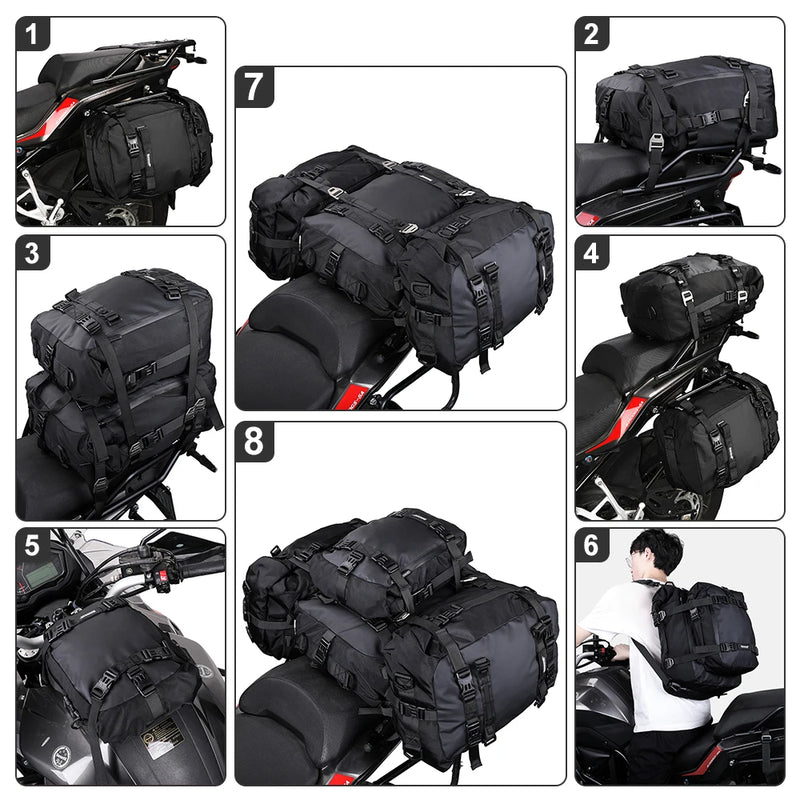 Rhinowalk Motorcycle Saddle Bag – Waterproof 10/20/30L Multifunctional Luggage