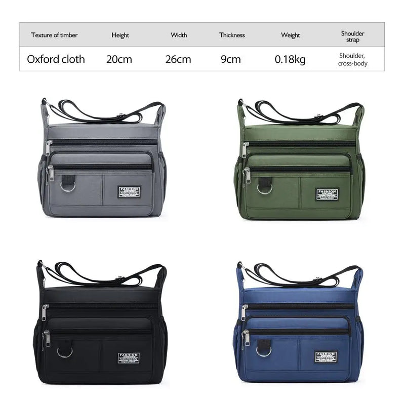 Men’s Large Crossbody Bag – Multi-Pocket Shoulder & Business Bag