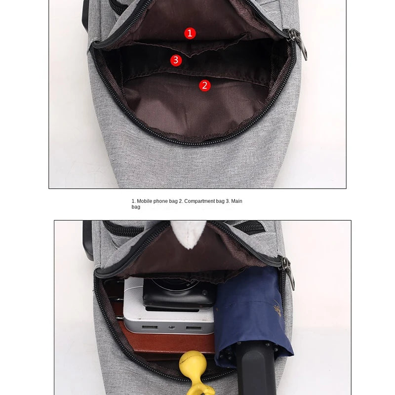Men’s Casual Crossbody Bag – Compact & Stylish Shoulder Chest Pack