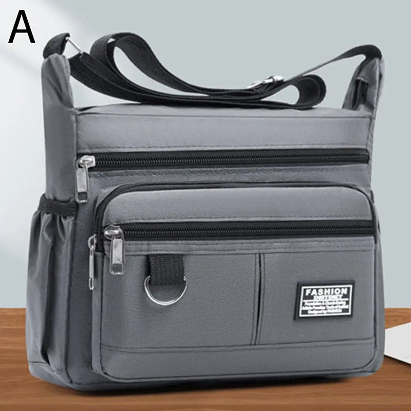 Men’s Large Crossbody Bag – Multi-Pocket Shoulder & Business Bag