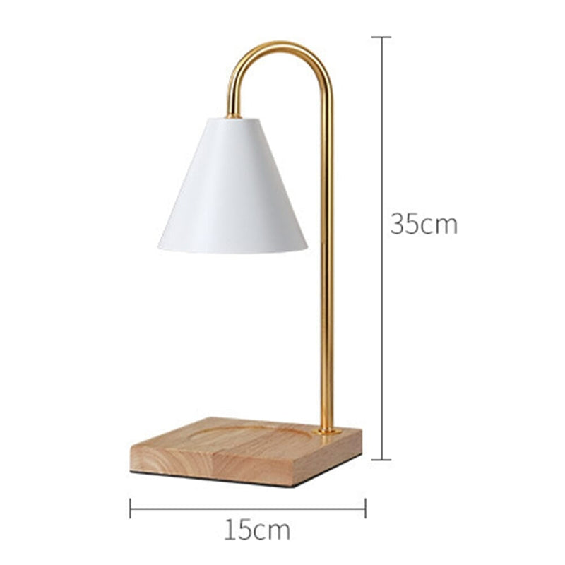 Modern Electric Candle Warmer Lamp with Wooden Base