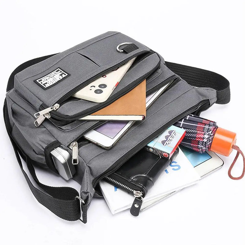 Men’s Large Crossbody Bag – Multi-Pocket Shoulder & Business Bag