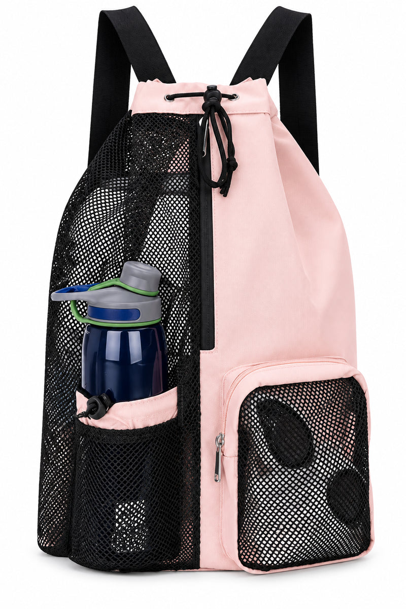 Mesh Swim Backpack – Wet Pocket, Drawstring & Gym Bag
