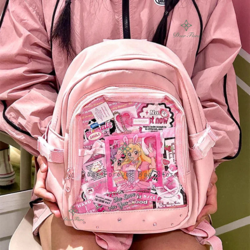Y2K Kawaii Mini Ita Backpack – Cute Transparent Lolita Bag