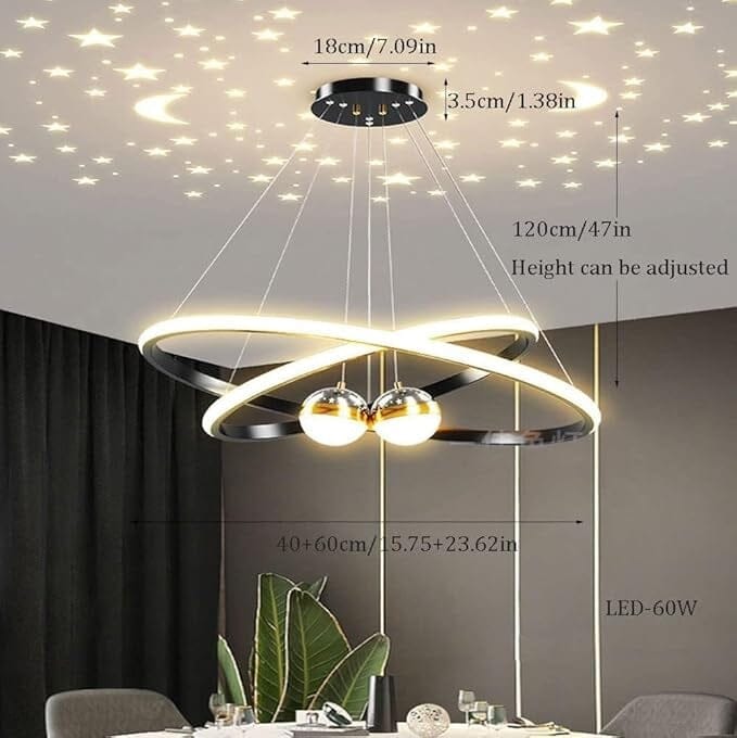Luxury Double Ring LED Pendant Light