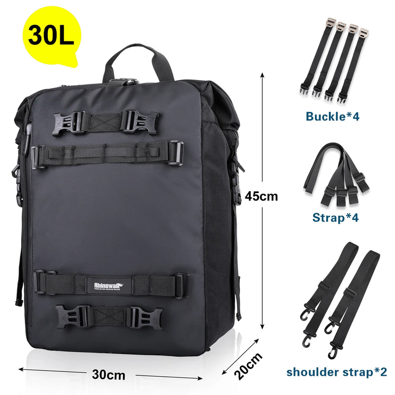 Rhinowalk Motorcycle Saddle Bag – Waterproof 10/20/30L Multifunctional Luggage