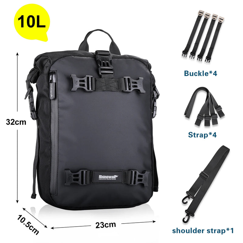 Rhinowalk Motorcycle Saddle Bag – Waterproof 10/20/30L Multifunctional Luggage