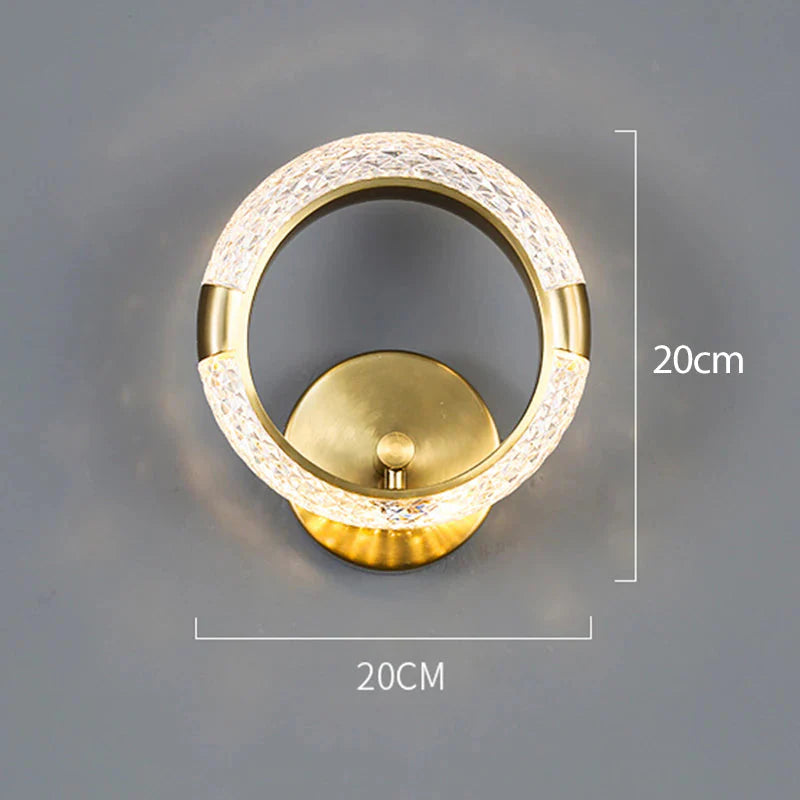 Arandela de Luxo Cristal Circular luzes Conceito Modelo 01 01 Unidade Luz Quente