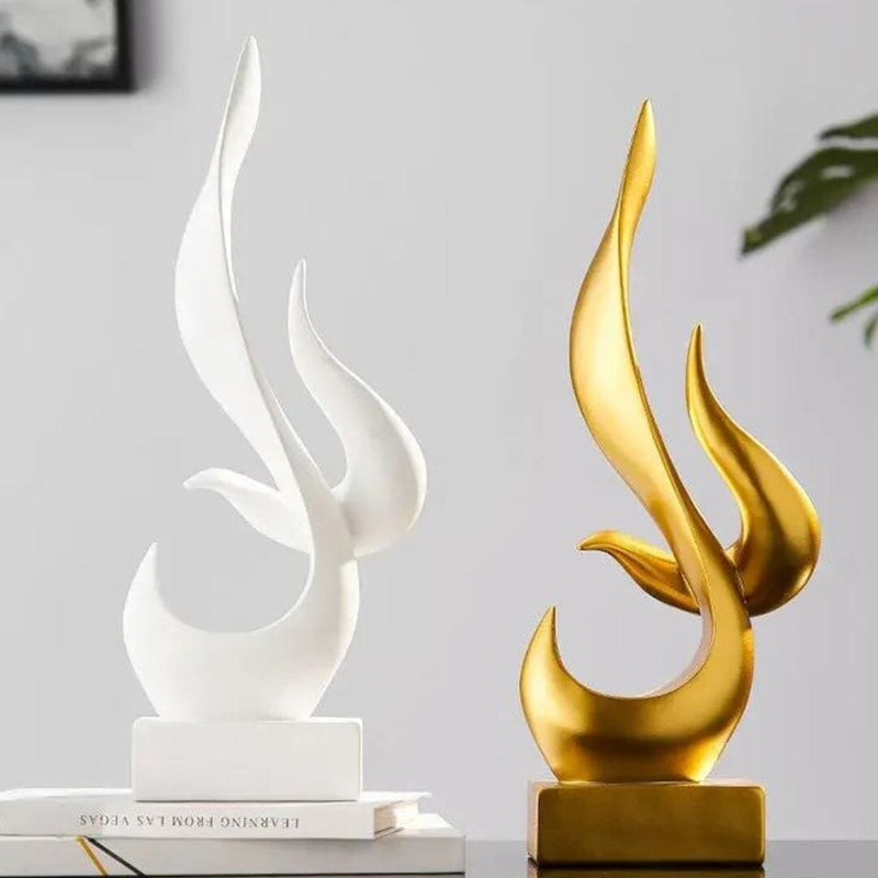 Escultura Abstrata Art Flame Decor Resina - 0076 Conceito