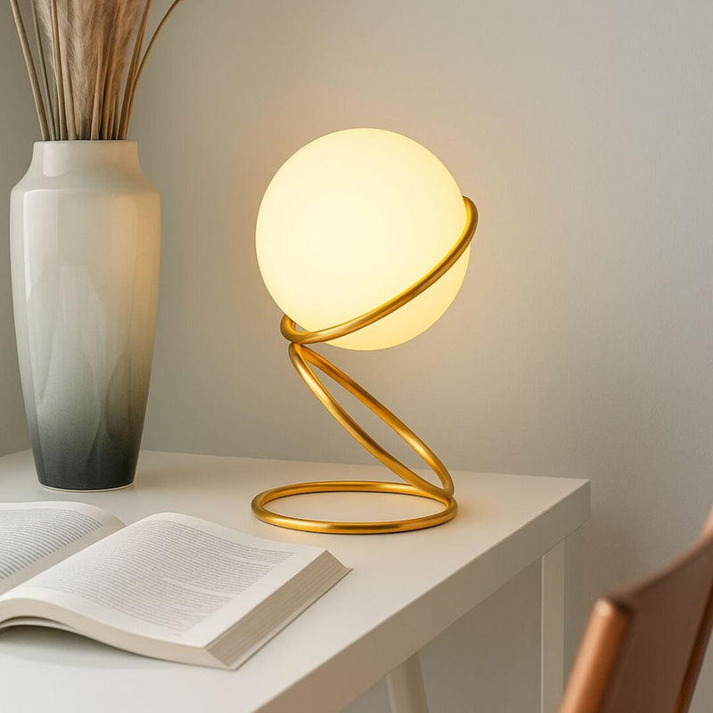 Luminária Abajur de Mesa Circular OrbyBoll 31cm Abajur - 0029 Conceito