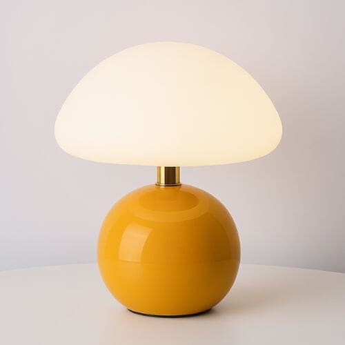 Luminária Abajur de Mesa Cogumelo Abajur - 0026 Conceito Amarelo