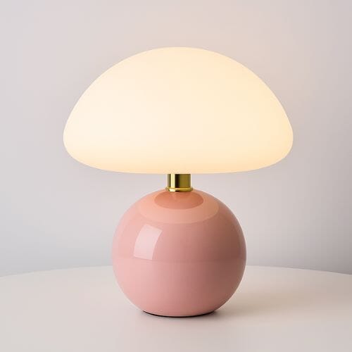 Luminária Abajur de Mesa Cogumelo Abajur - 0026 Conceito Rosa