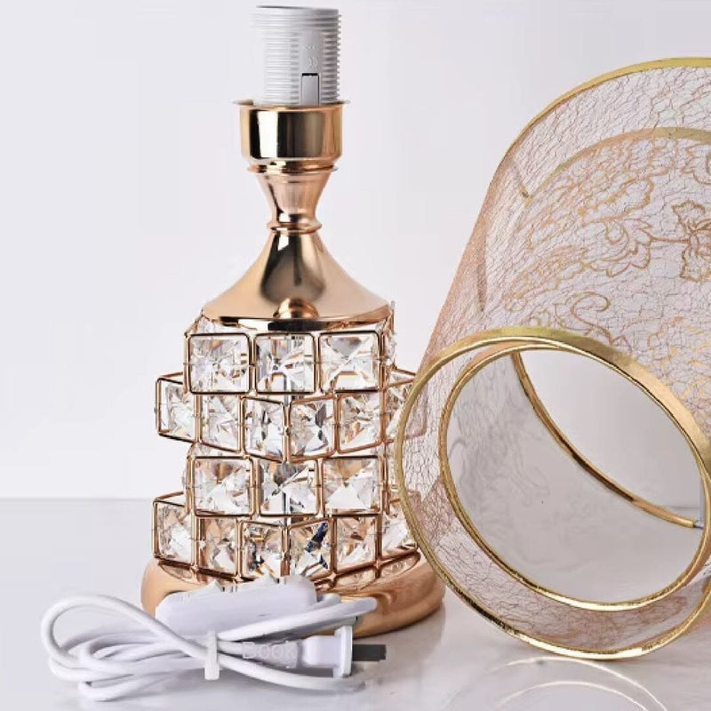 Luminária Abajur de Mesa e Cabeceira Elegance Jewel Crystal em LED Abajur - 0049 YuDome