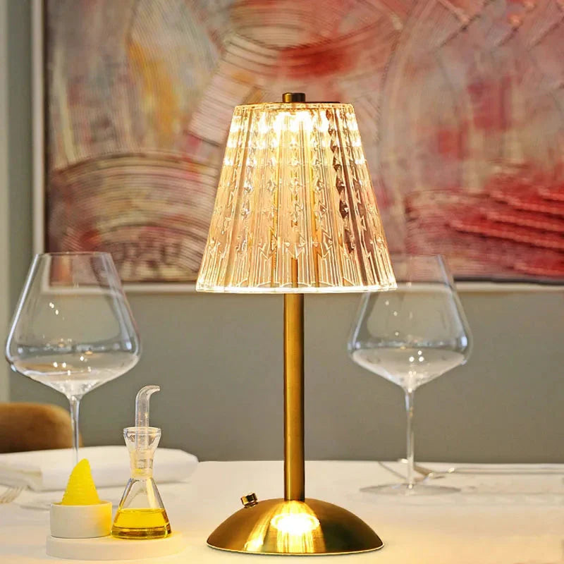 Luminária Abajur de Mesa Móvel Vintage em Acrílico luzes Conceito