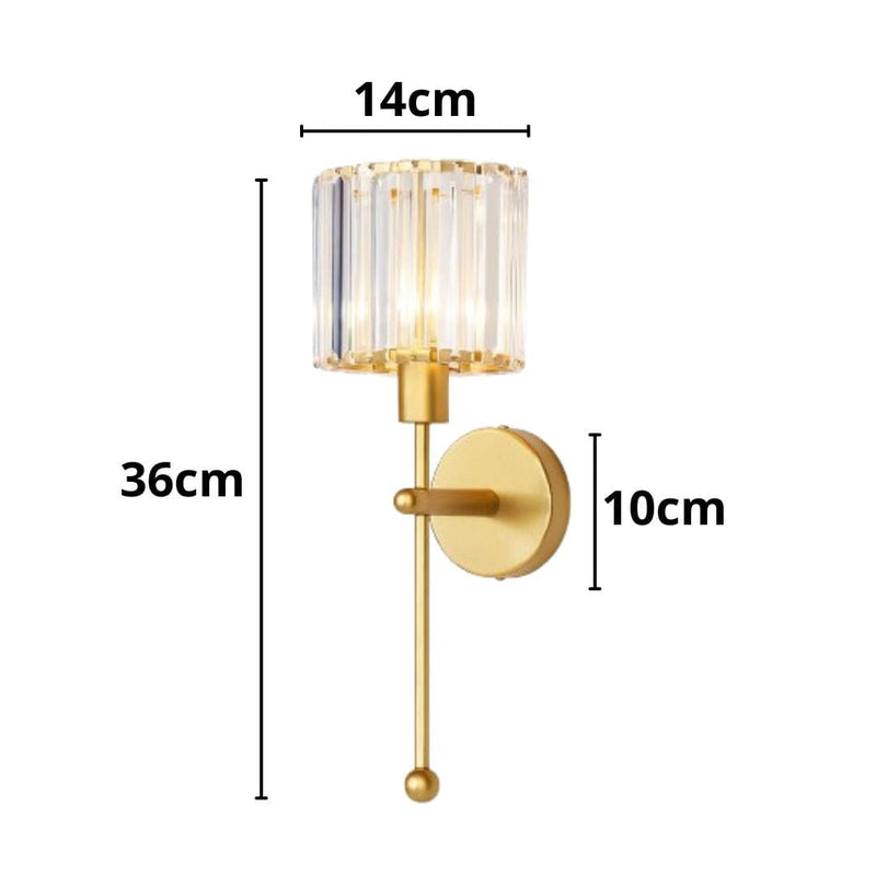 Luminária Arandela de Parede Clássica em Cristal K9 36cm Conceito