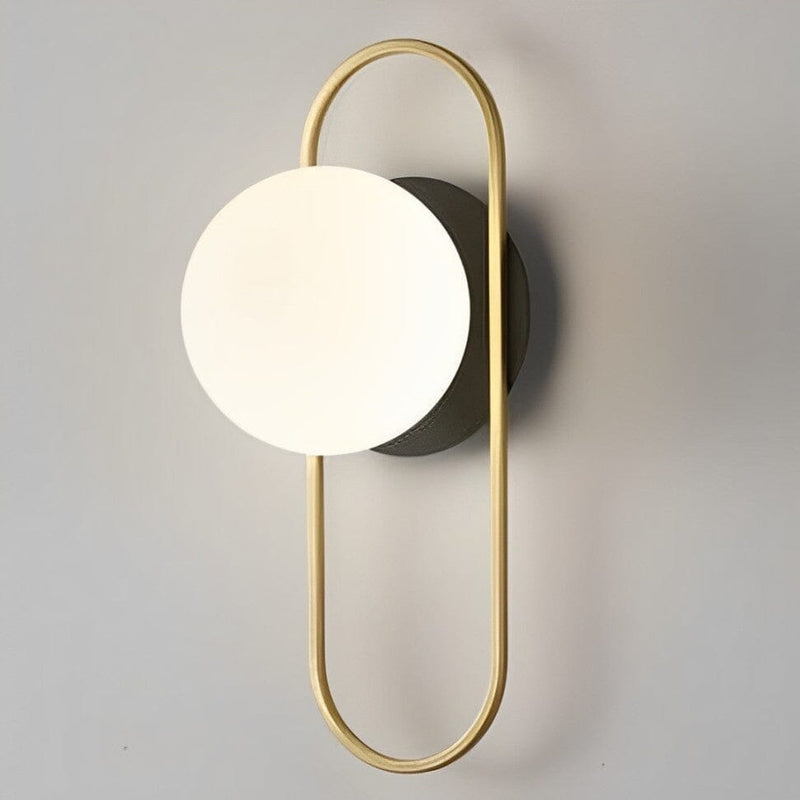 Luminária Arandela de Parede Esfera Power Arandela 0010 Conceito Preto/ Dourado Quente