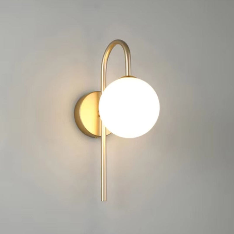 Luminária Arandela de Parede Esfera Slim Conceito Dourado Quente