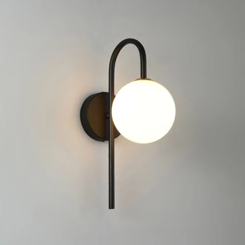 Luminária Arandela de Parede Esfera Slim Conceito Preto Quente