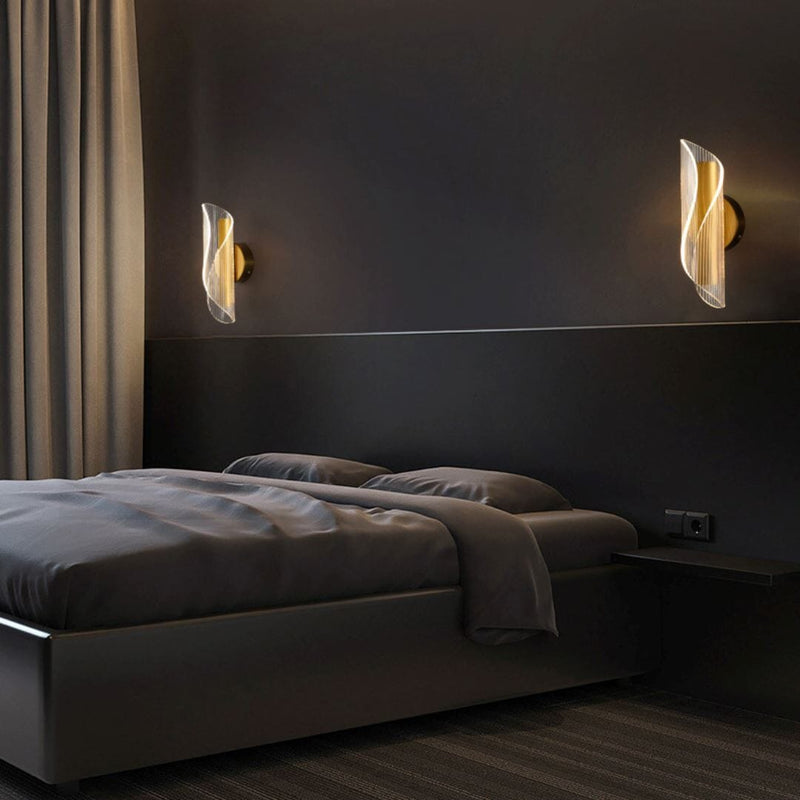 Luminária Arandela de Parede Klan Dourada Conceito 02 Unidades