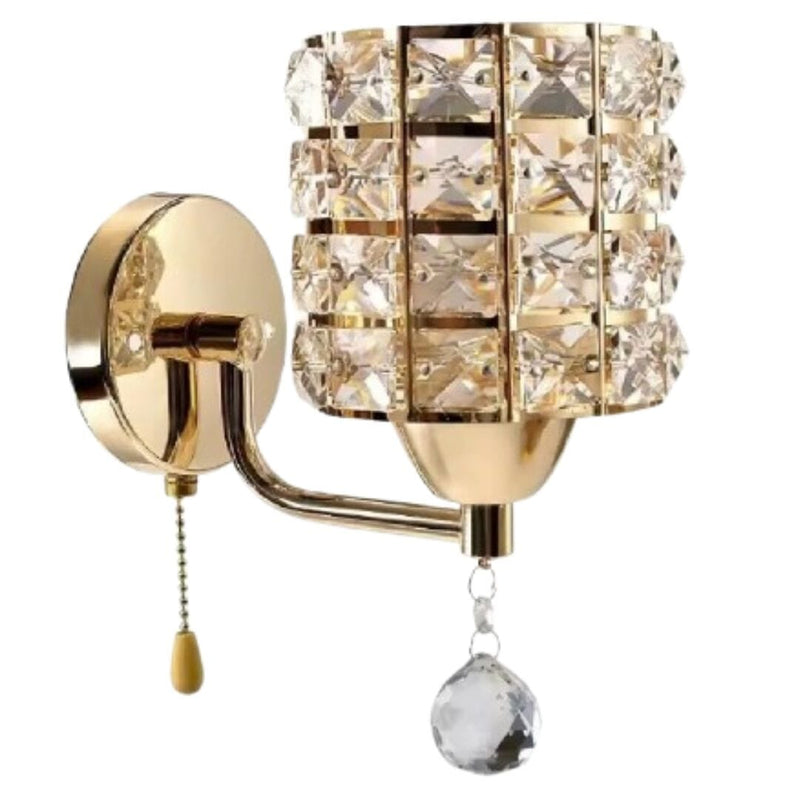 Luminária Arandela de Parede Moderna Crystal Lux Conceito Dourada