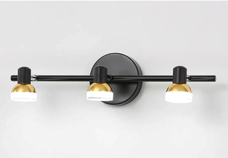 Luminária Articulada Trilho Montana (3 holofotes) Arandela 0039 Conceito Preto Luz Fria