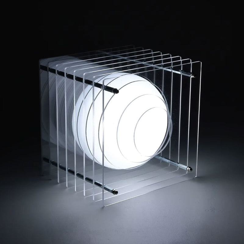 Luminária Criativa de Mesa Spectra Orbit Conceito Transparente