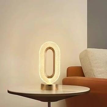 Luminária de Mesa e Abajur Luxuosa Cristal Oval Abajur - 0017 Conceito