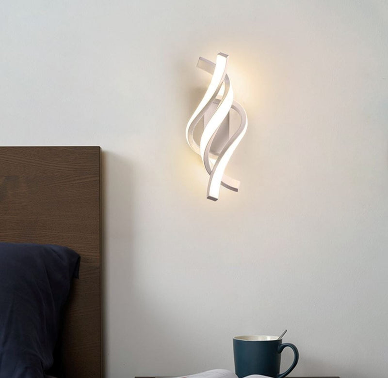 Luminária de Parede Espiral Triplo em Led luzes projeto-150 Branco Luz Quente