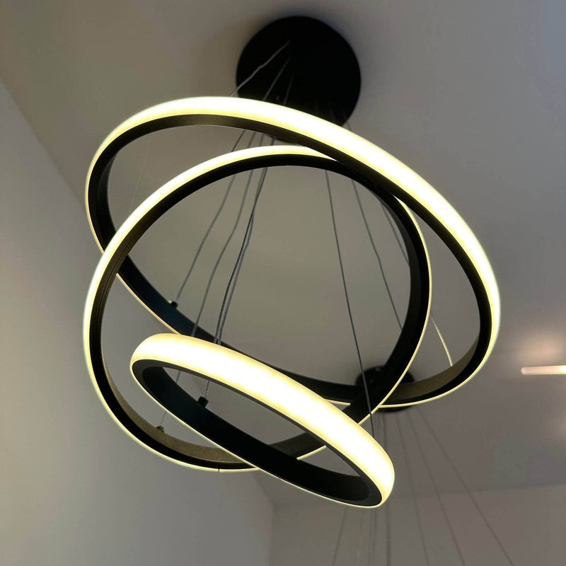 Lustre Pendente Circular Triplo em Led para Sala Jantar Lustre - 0024 Conceito
