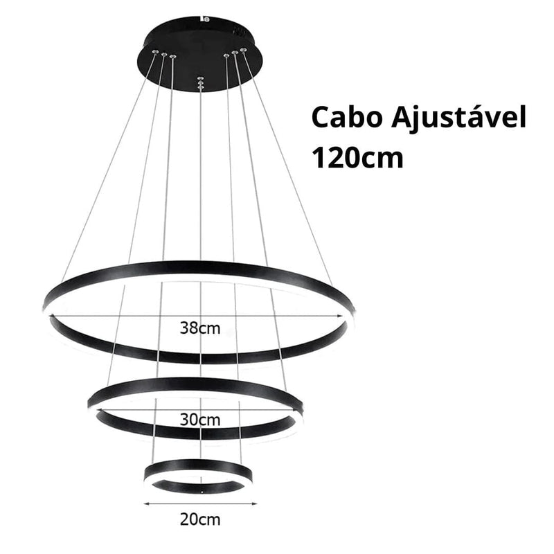 Triple Circular LED Pendant Light for Dining Room – Modern Hanging Chandelier