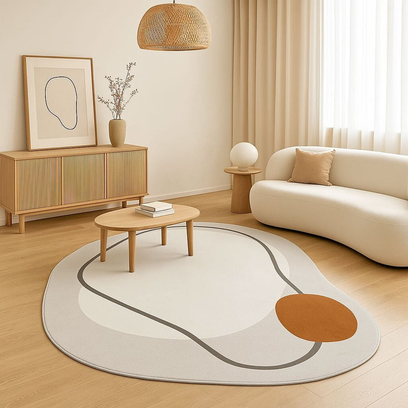 Tapete Decorativo Orgânico Abstrato Irregular para Sala - Texture Gray Tapete - 0025 Conceito 80x120cm