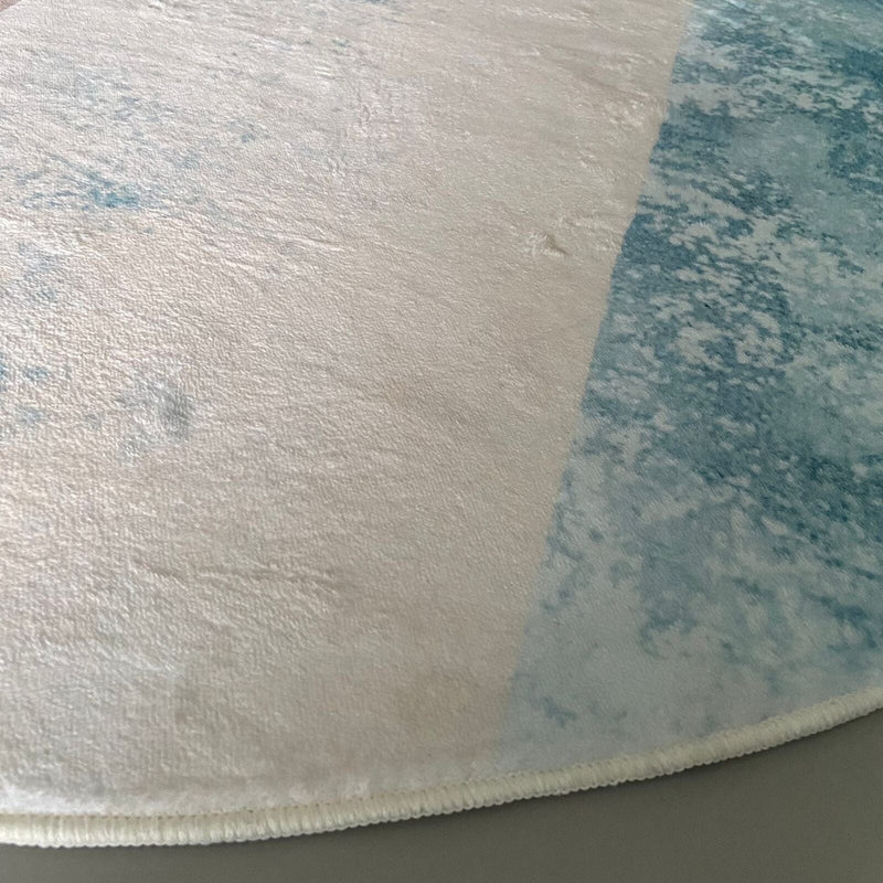 Tapete Decorativo Orgânico Redondo - Blue Stone Tapete - 0056 Conceito