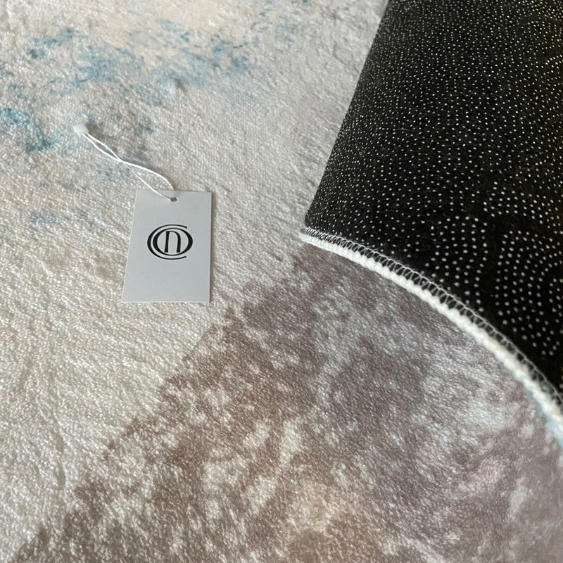 Tapete Decorativo Orgânico Redondo - Blue Stone Tapete - 0056 Conceito