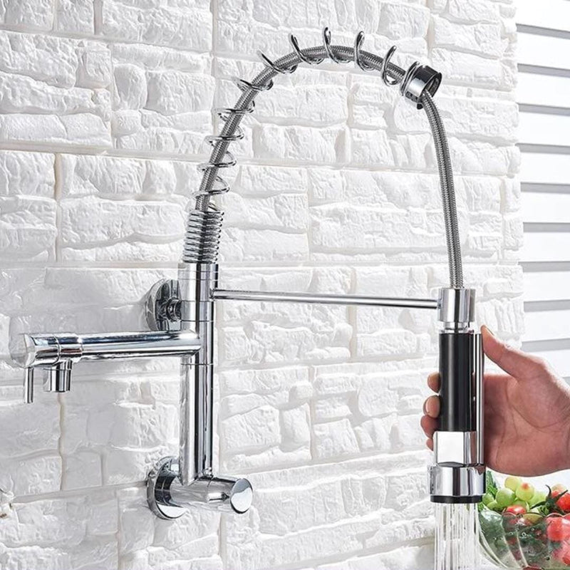 Torneira Gourmet Wall Senses 360° TorneiraCozinha - 0012 YuDome Chromo e Preto