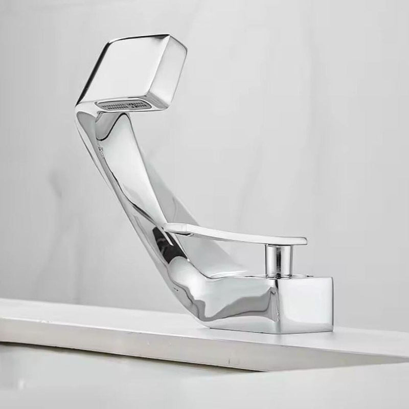 Torneira Moderna Flossy Monocomando - Água Quente e Fria TorneiraLavabo - 0014 YuDome Cinza Cromado