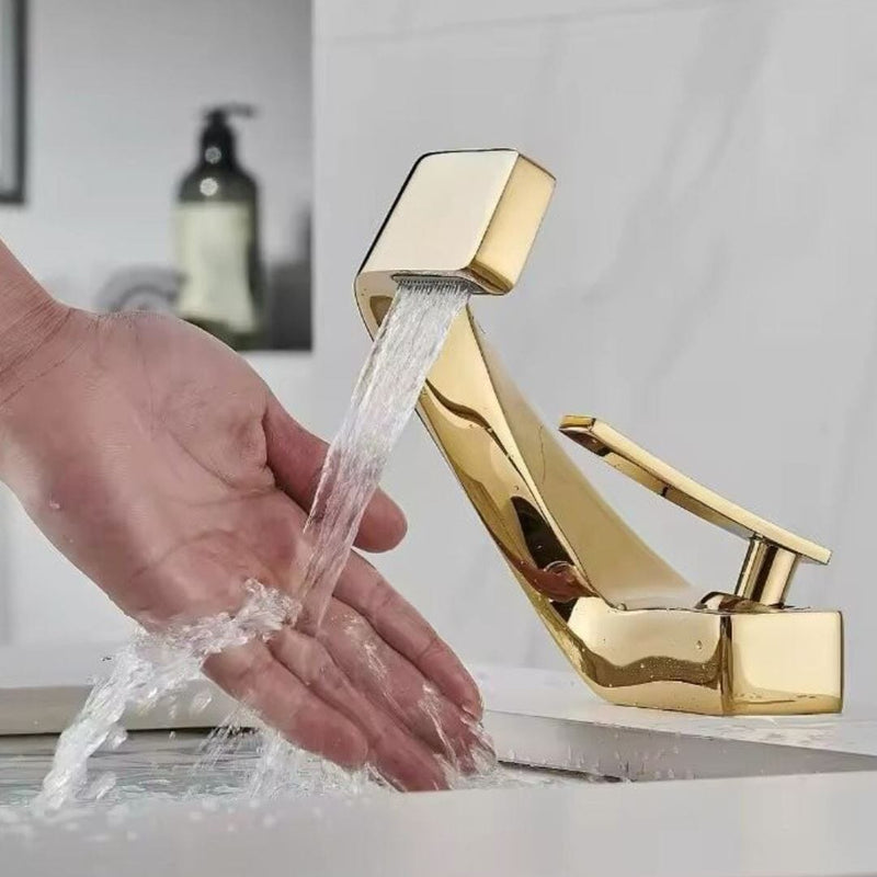 Torneira Moderna Flossy Monocomando - Água Quente e Fria TorneiraLavabo - 0014 YuDome Dourado