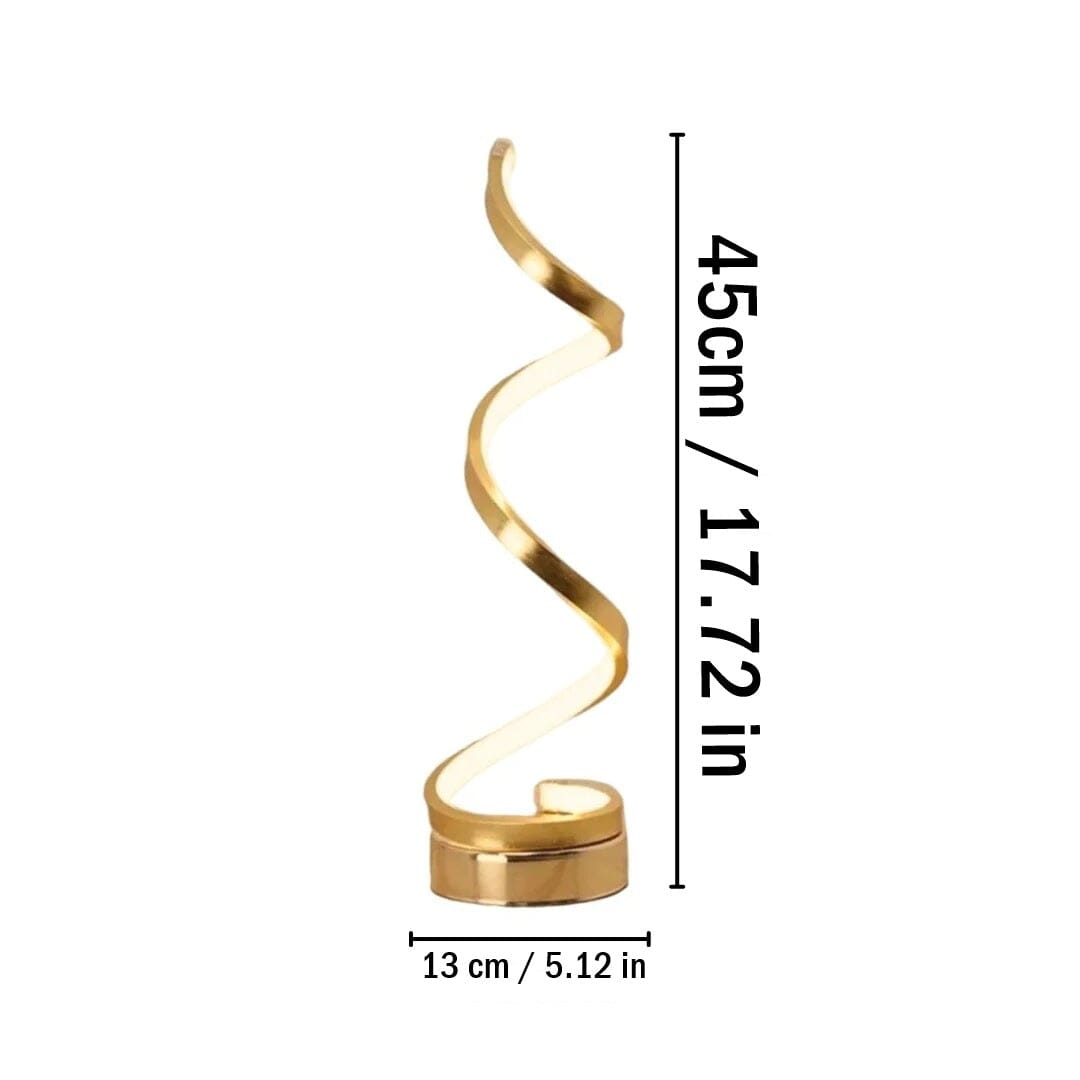 Luna Luxury Golden Spiral LED Table Lamp