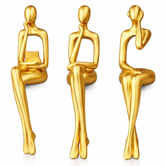 Abstract Thinker Contemporary Decorative Sculpture (Set of 3)